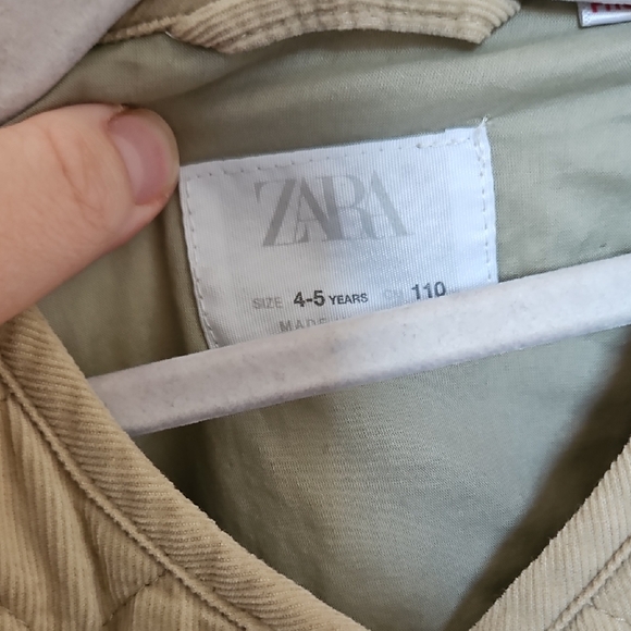 Zara Kids Beige Quilted Cord Puffer Jacket - Picture 2 of 7